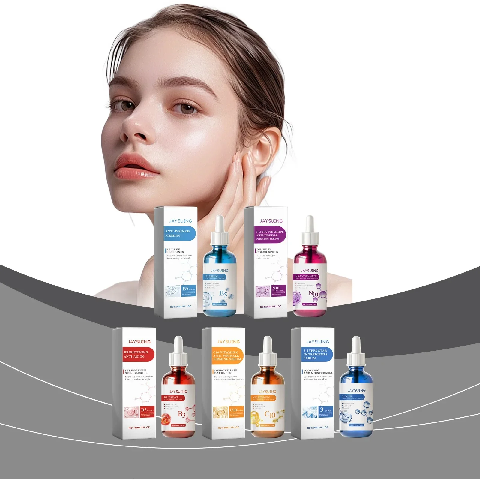 

30ml Facial Serum Essence Niacinamide N10 Hyaluronic Acid Retinol B3 Vitamin C Facial Skin Hydrating Moisturizing VC Skin Care