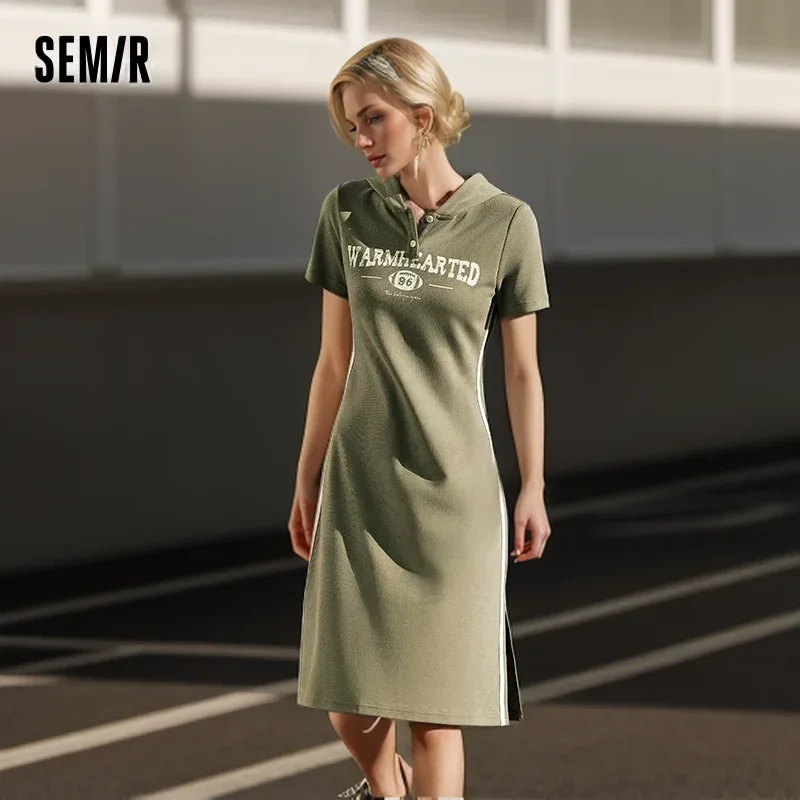 

Semir Jumpsuit For Women Letter Print And Color-Blocked Sports Style New In 2024 Summer Slim Fit Hooded Mid-Length Dress