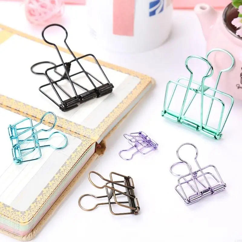 

14 Pcs Document Clips Hollow Out Paper Clips 19/32/51mm Metal Wire Clips Long Tail Binder Clips Stationary Clamps 24BB