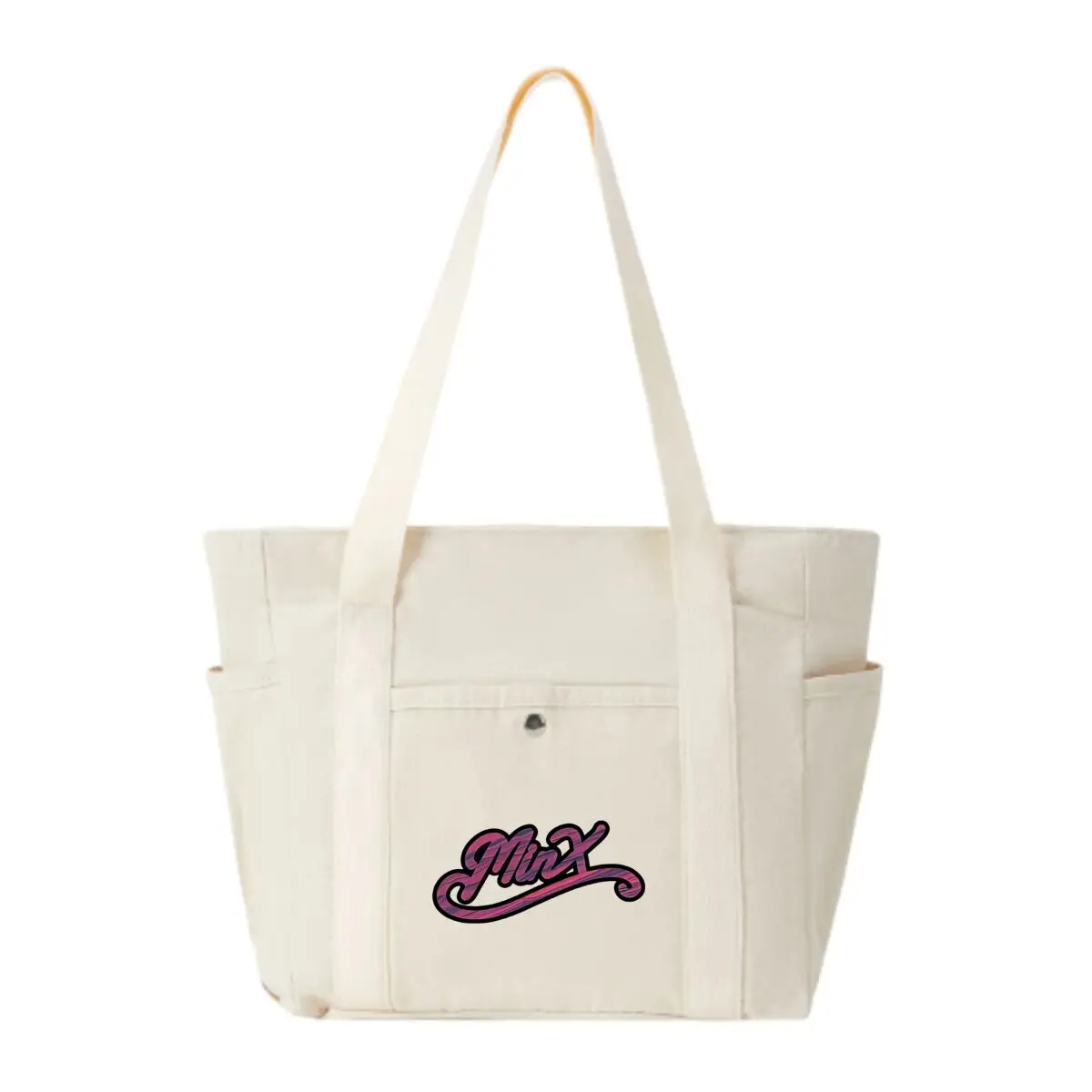 حقيبة يد نسائية كاجوال من القماش بتصميم نص أنيق من Minx متعددة الجيوب ذات سعة كبيرة