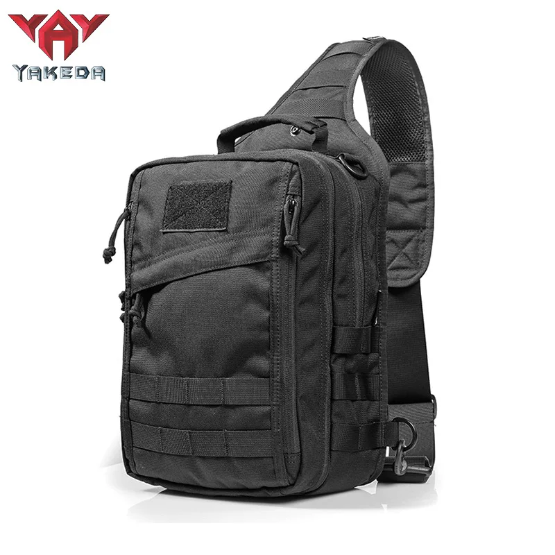 YAKEDA-Multifunctional Tactical Camouflage Satchel Chest Bag, Shoulder Crossbody Bag, Waterproof Nylon Tactical Hanging Bag