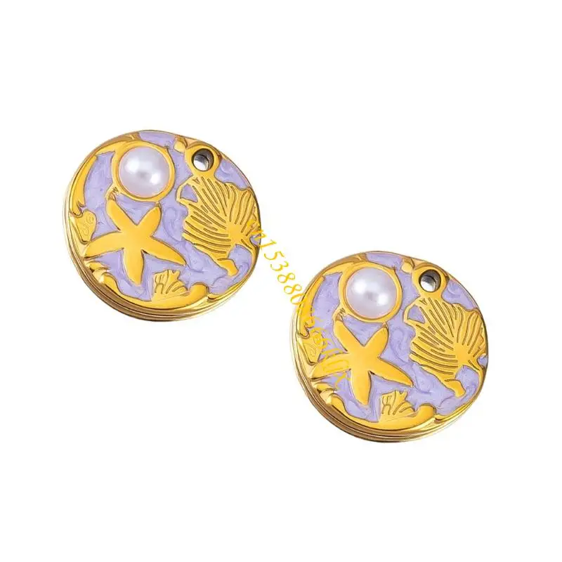 Sea Inspire Leaf Charm مجوهرات من الفولاذ المقاوم للصدأ صنع 2 قطعة 066C