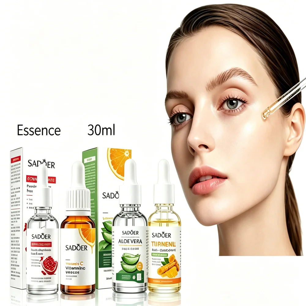 SADOER 30ml Sérum Facial de Romã, Vitamina C, Aloe Vera e Cúrcuma, Essência Iluminadora, Hidratante e Antioxidante