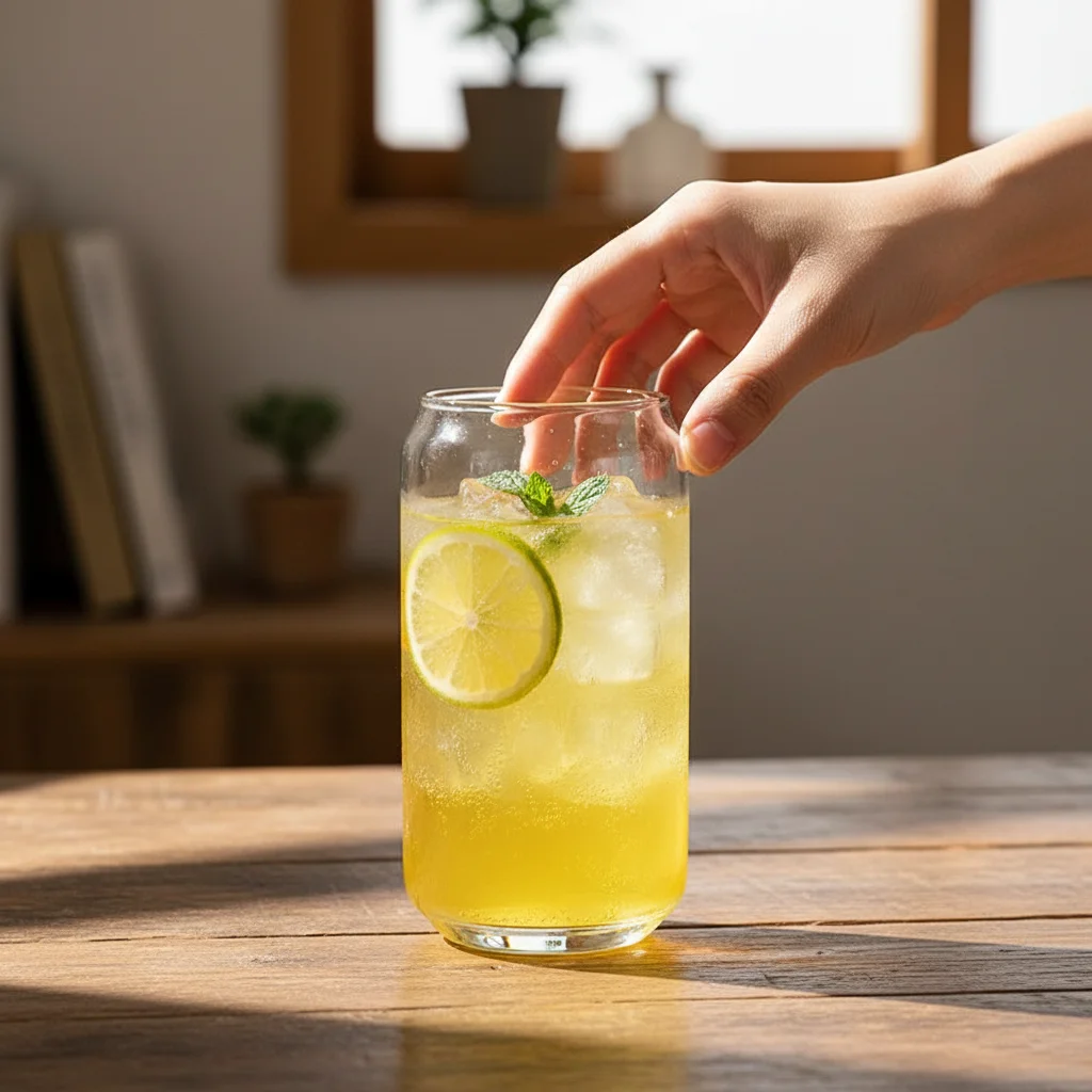 High-Borosilicate Glass Cup Creative Can Shape Heat Resistant Transparent Drinkware For Hot And Cold Beverages