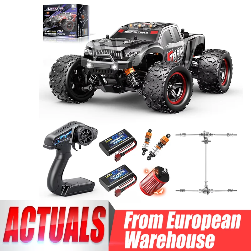 Wanhs18-02max RC Auto 1:18 Bürstenloser RC-Wagen für Erwachsene & Jungen, Vollmetall-Antriebsstrang Offroad-RC-Rennwagen 52 km/h, Geschwindigkeitsregelungsauto für Erwachsene mit 2 Batterien und