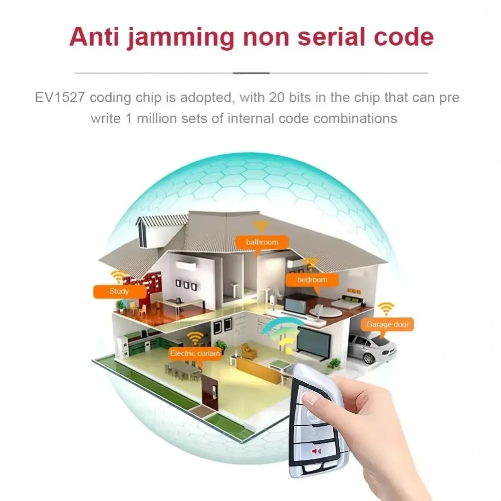 433MHZ Copy Remote Control 4 Channe Code Garage Gate Door Opener Remote Control Duplicator Cloning Code Car Key