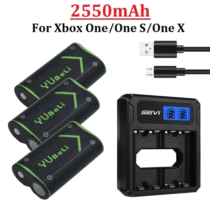 2550-mAh-Akku für Xbox One für Xbox One X / Xbox One S / Xbox One Elite Wireless-Controller-Akku für Xbox-Gamepads