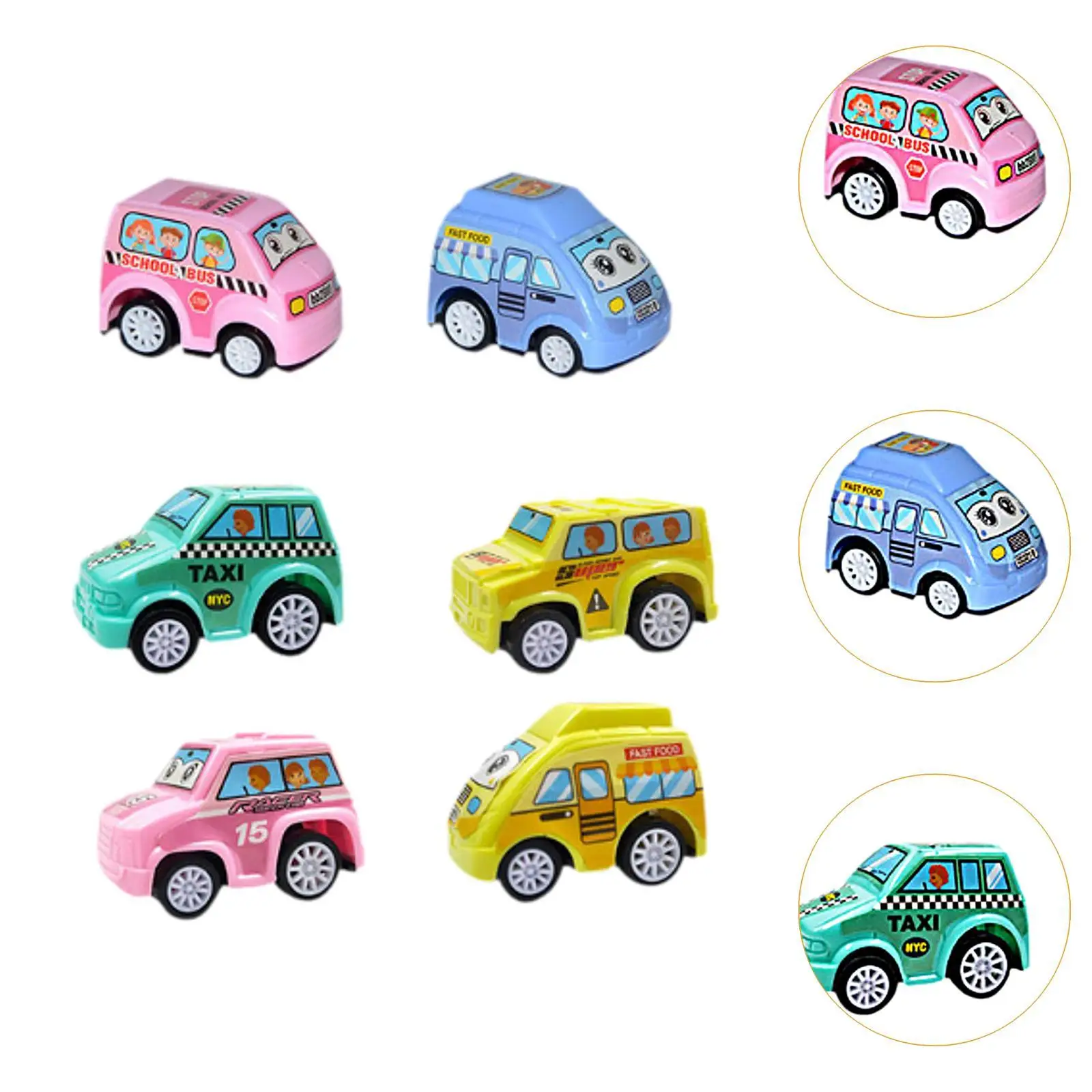 Coche de juguete realista para niños y niñas, vehículo de juguete, favores de fiesta, 6x