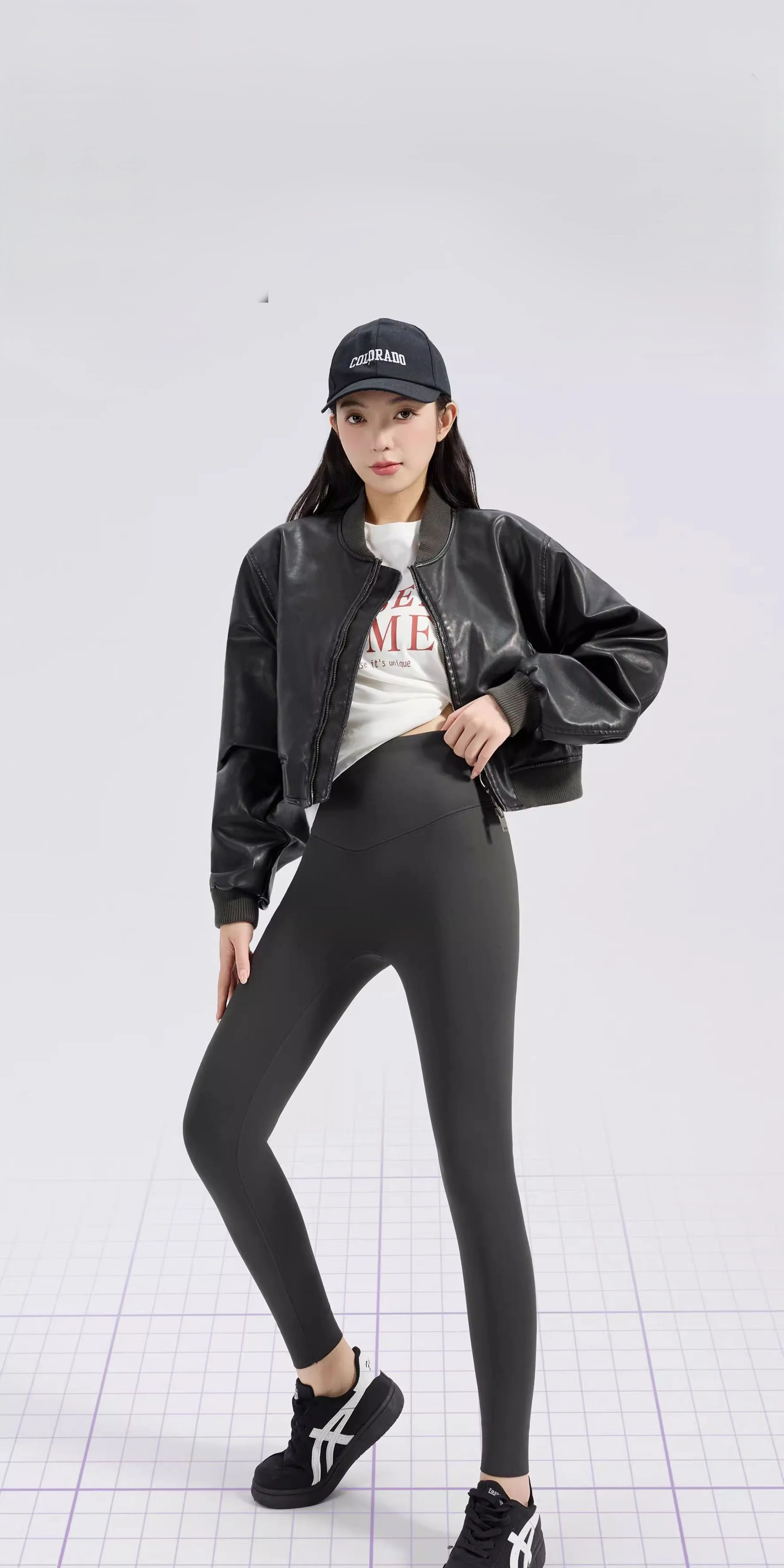 Yoga Pants High Waist Women Three Quarter Mid Calf Charcoal Fluff Lace Up Polar Flocking Club Naked Feel Apparel Tight Fitting