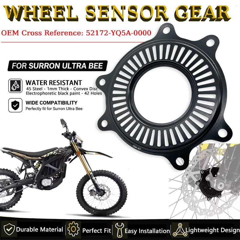Für Surron Ultra Bee Elektromotorrad Raddrehzahlsensor Getriebe Vorne Hinten Universal SUR-RON Dirt Bike Scheibenbremse Codierungsscheibe