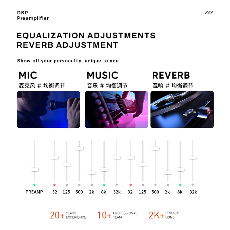 FU10 Professionele DSP Feedback Suppressor Voorversterker Voorversterker Karaoke Effector voor podiumoptredens