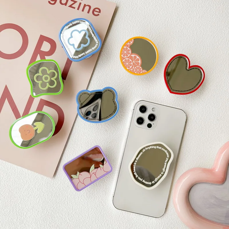 

Simple Fruit Grapefruit Tulip Makeup Mirror Phone Airbag Extensible Adhesive Holder for IPhone 17 Samsung S26 Clamp Tok Holder