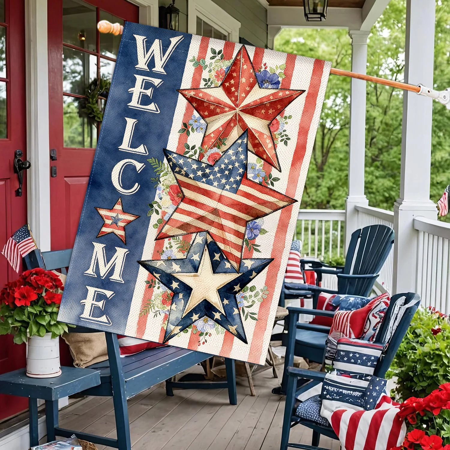 4PCS 30x45cm/2PCS 70x100cmAmerica Independence Day Garden Flag Festivl 250/semiquincentennial 2Sided Fabric Print Garden Flags