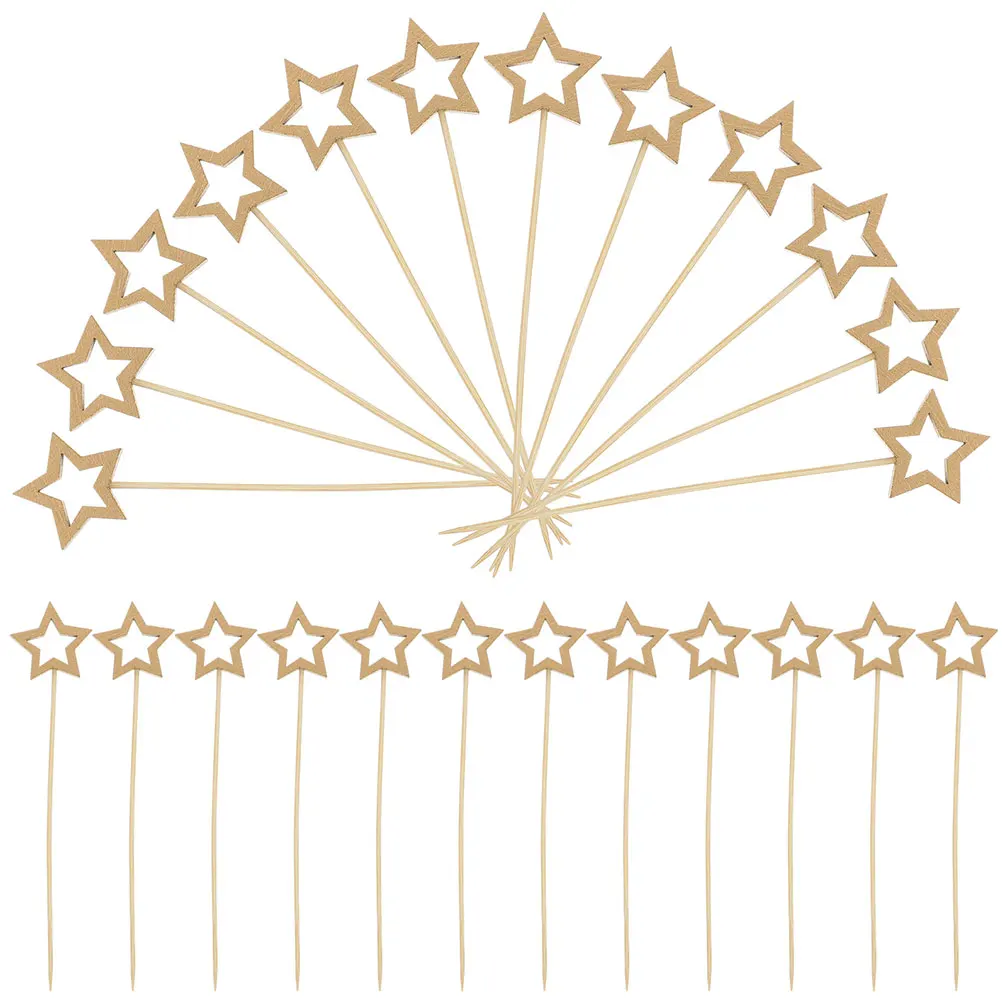 

150 pcs Star Fruit Skewers Bamboo Toothpicks pointed Party Appetizer Finger Food Sticks Charcuterie Picks Cocktail