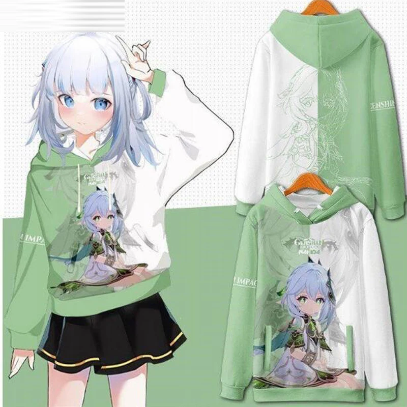 Anime Genshin Impact Nahida Cosplay Hoodie Vrouwen Mannen Harajuku Sweatshirt Streetwear Hip Hop Trui Capuchon Bovenkleding