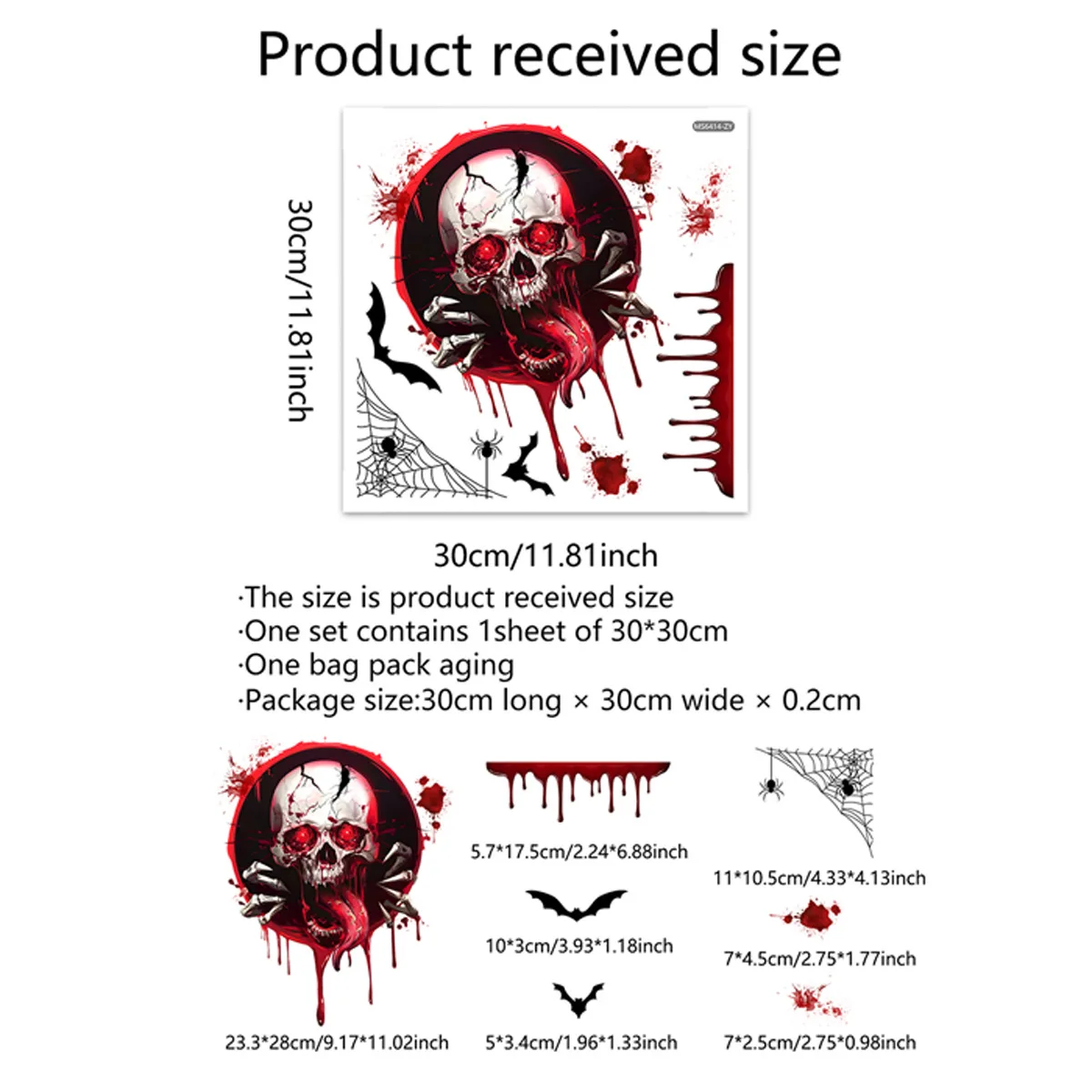 ملصق لغطاء المرحاض على شكل وجه شبح مخيف وملصقات شبكة عنكبوت لموضوع رعب الهالوين وديكور الحمام ملصق الخفافيش