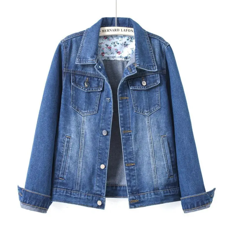 

Spring and autumn new Korean slim denim jacket women short casual inner pocket long sleeve jeans coat female outerwear tops T249