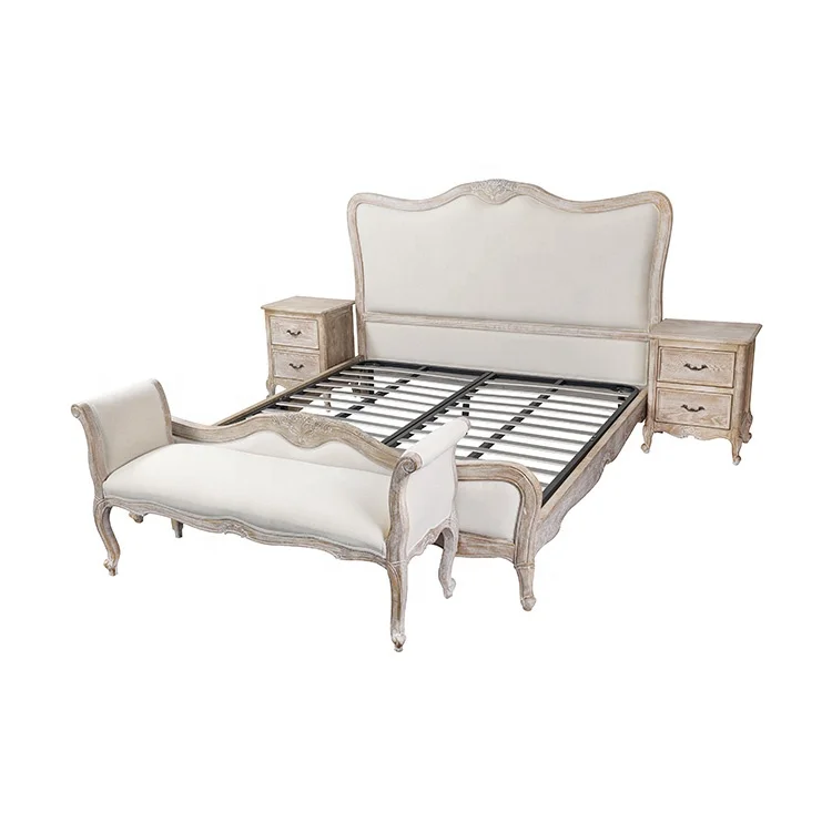 new design customized french furniture antique hand carved bed frame set