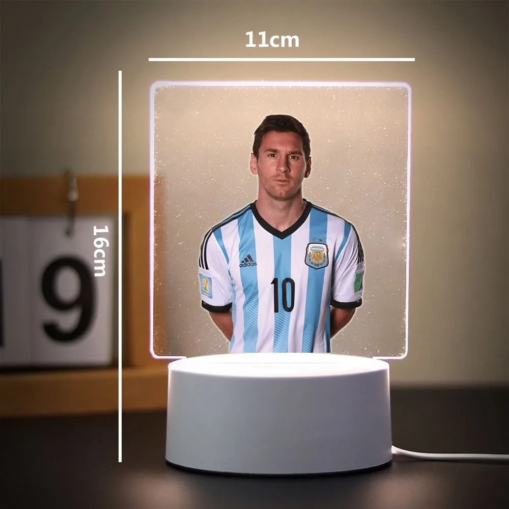 1 pc hot Famous Football athletes 3D Visual Night Light for Game Room Decor the Boys Girls Birthday Gift