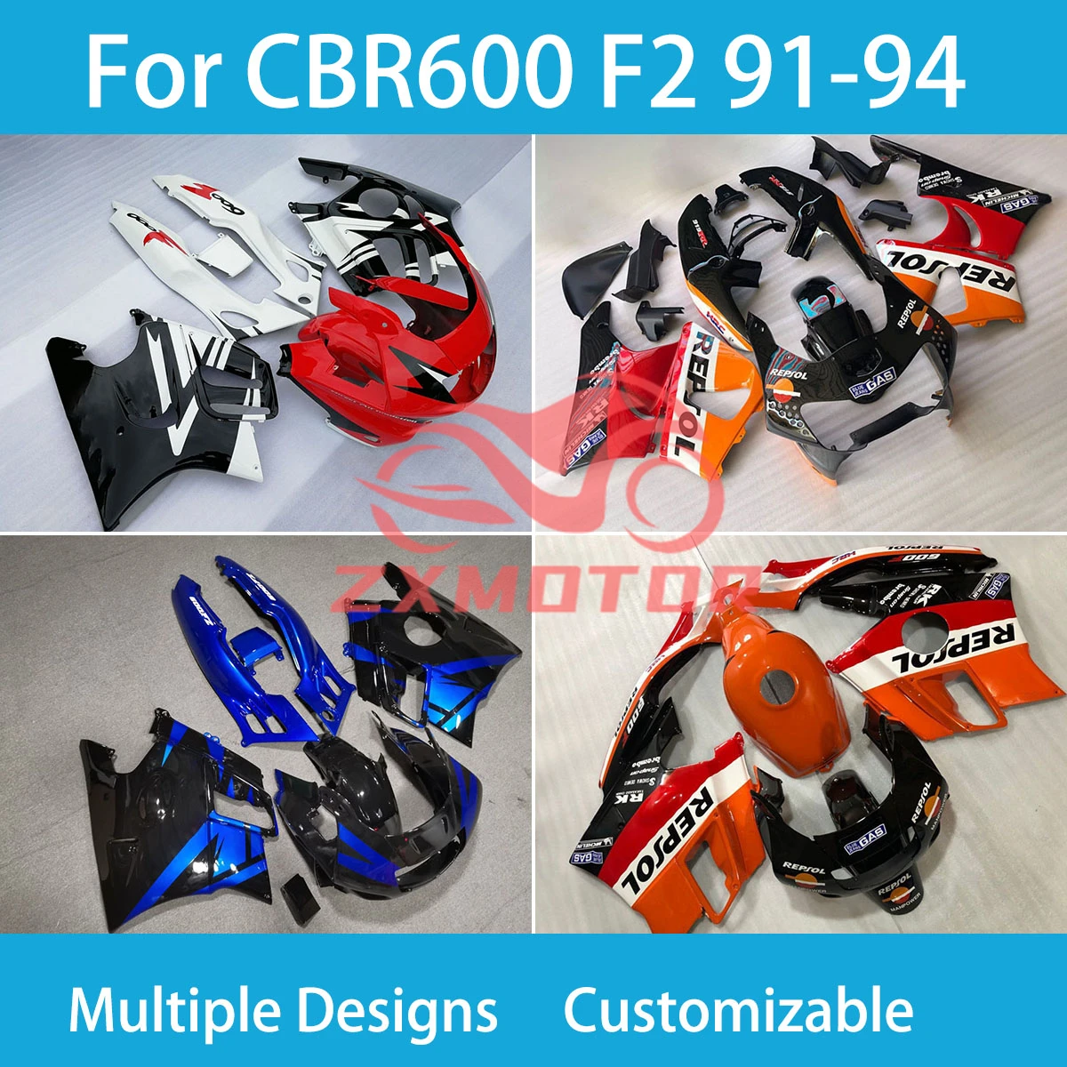 100% Fit Fairings for Honda CBR 600 F2 91 912 93 94 Cool Motorcycle Body Parts Set Fairing Kit F2 1991 1992 1993 1994