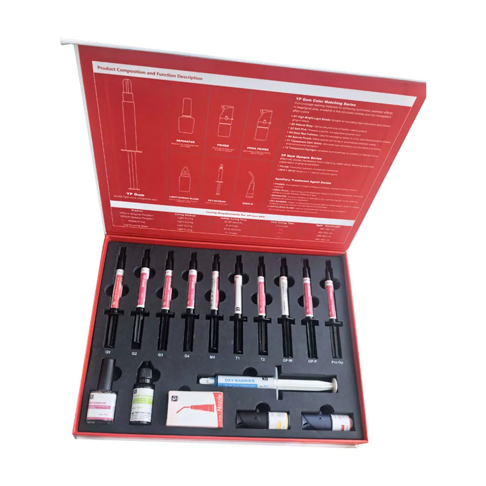 

Ceramic Composite Resin Light Curing Dental Restorative Material Gingiva Shaded Porcelain Pink for Professional Laboratory Use
