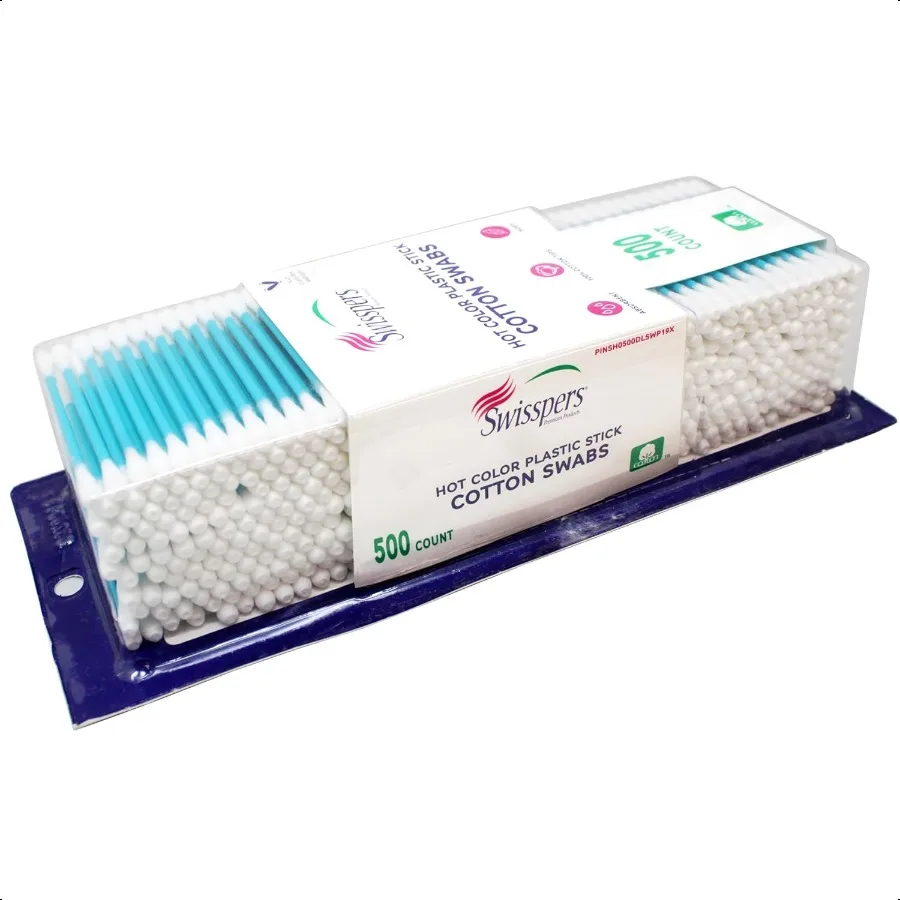 Swisspers Hot Colored Swab500 ct يختلف اللون