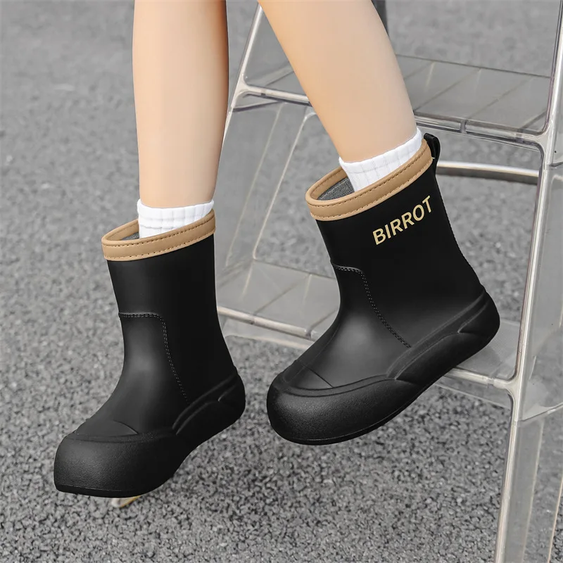 Thick-soled Rain Boots Women Soft-soled Autumn and Winter Fashionable Outer Water Shoes Non-slip Waterproof Shopping Rubber Shoe