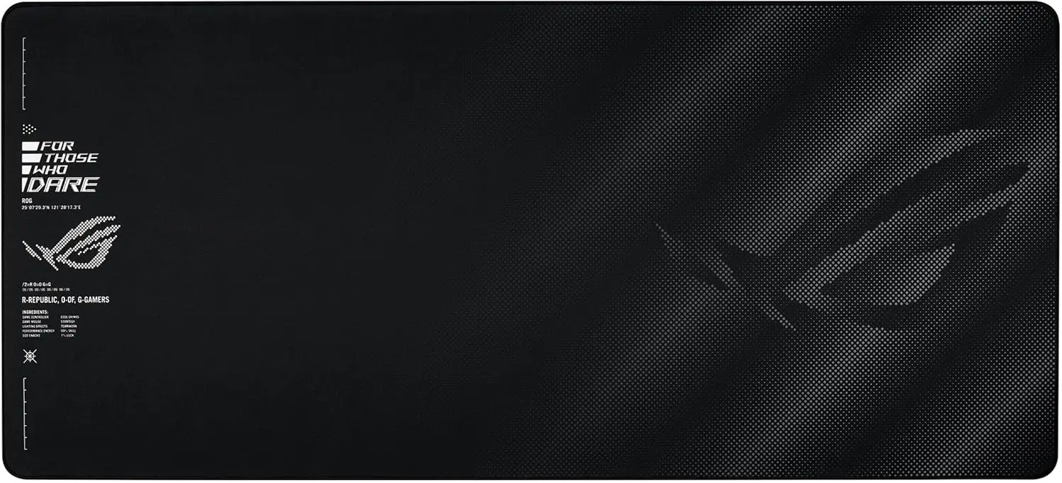 XXL Gaming Mouse Pad - 35.4x15.7 inches, Cooling Fabric, Smooth Surface, Durable Edges, Non-Slip Base - Black