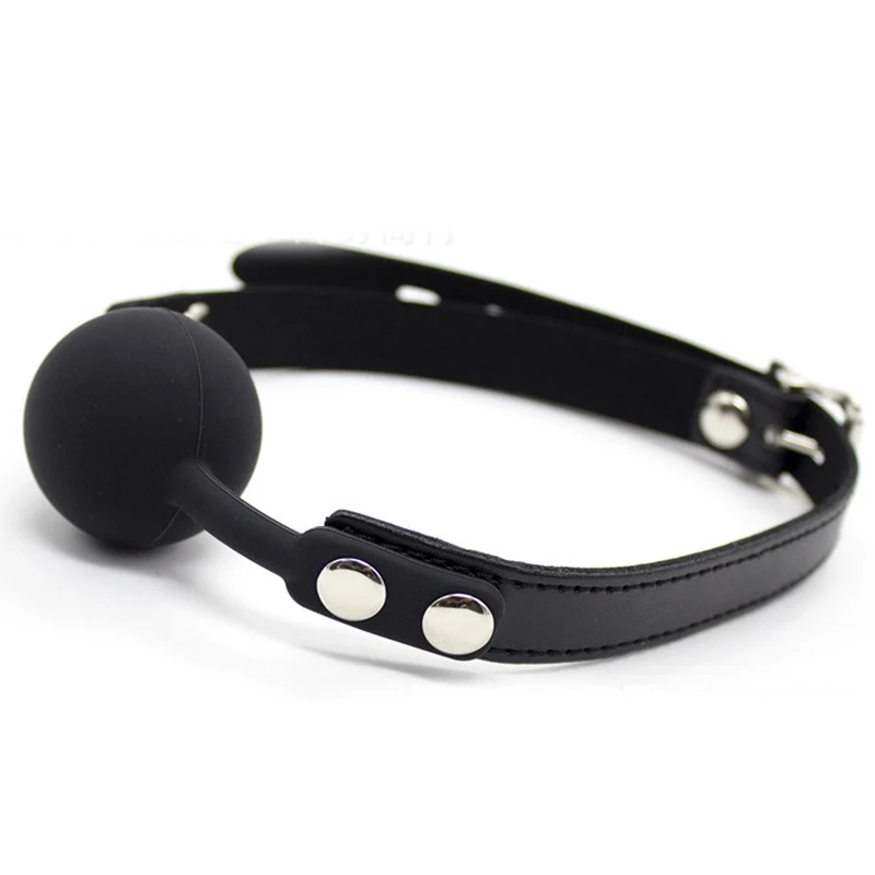 PU Leather Band Silicone Ball Oral Fixation Sex Toys for Couples Adult Games Mouth Gag Mouth Stuffed BDSM Bondage view 3