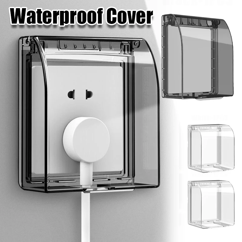 

Portable Self-Adhesive Switch Protective Cover Waterproof Kids Safety Electric Plug Cover Power Outlet Socket Protector