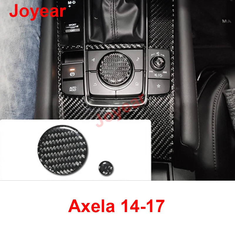 

For Mazda 3 Axela 2014-2017 Car Carbon Fiber Multimedia Buttons Cover Trim Center Console Sticker Protective Accessories