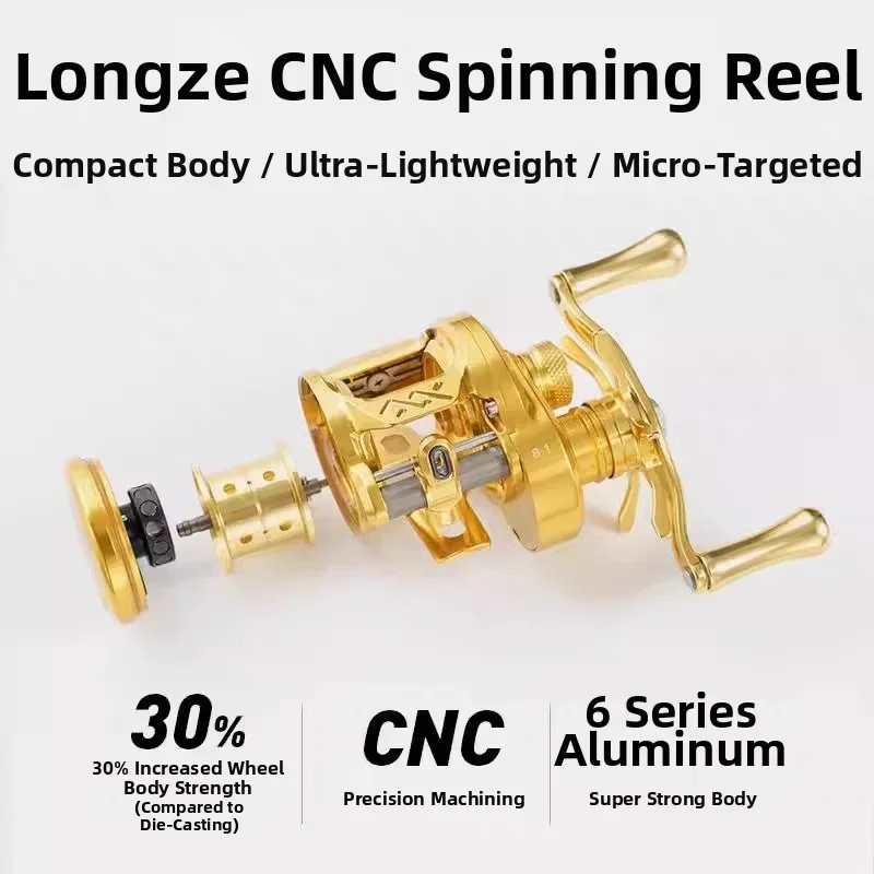 LOONGZE B51MC-1 並行輸入品ゴールド LOONGZE B51MC CNCメタルマイクロドロップリール ルアー用 バス