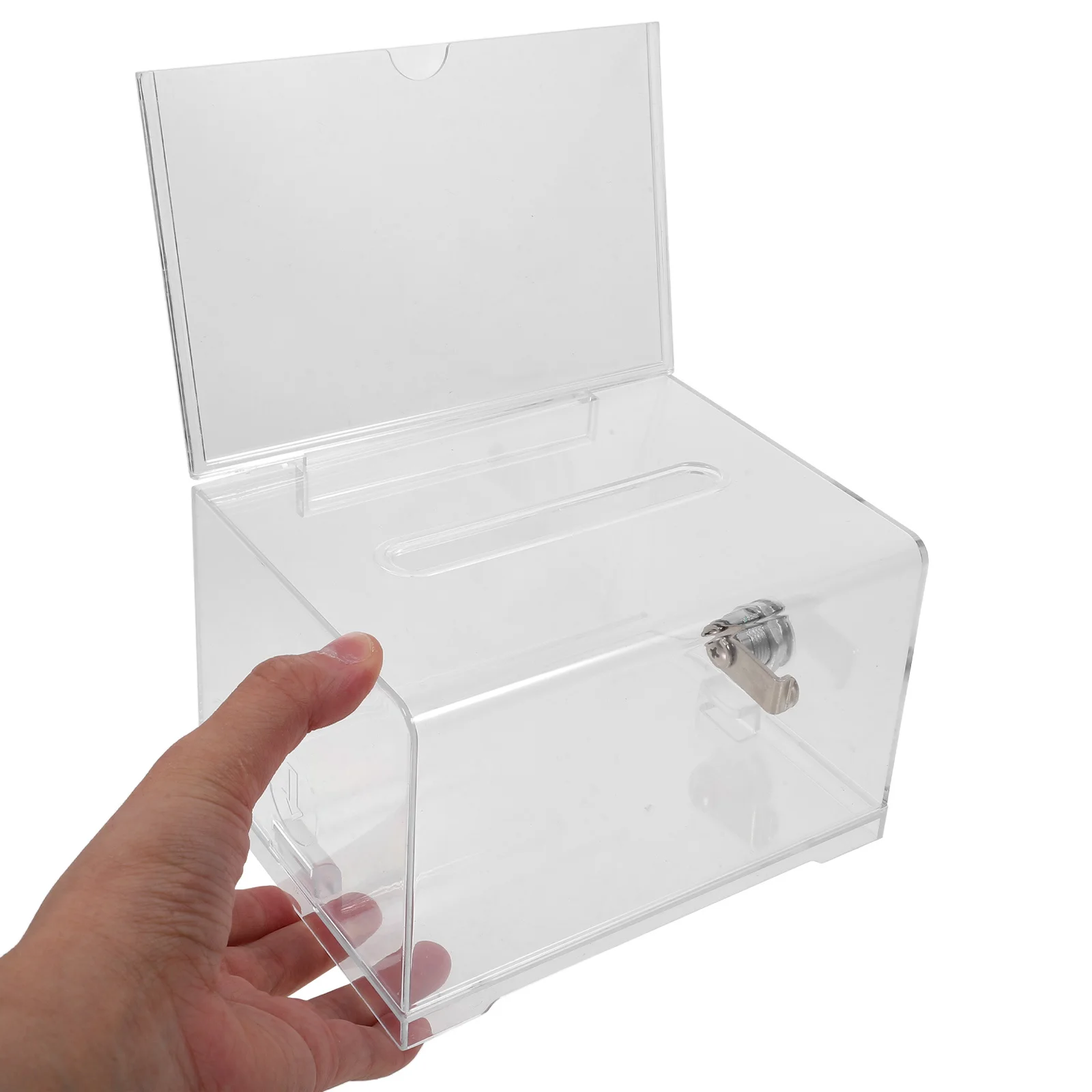 

1Set Clear Donation Box Acrylic Lock Design Suggestion Box for Fundraising Ballot Collection Donation Boxes for Charity