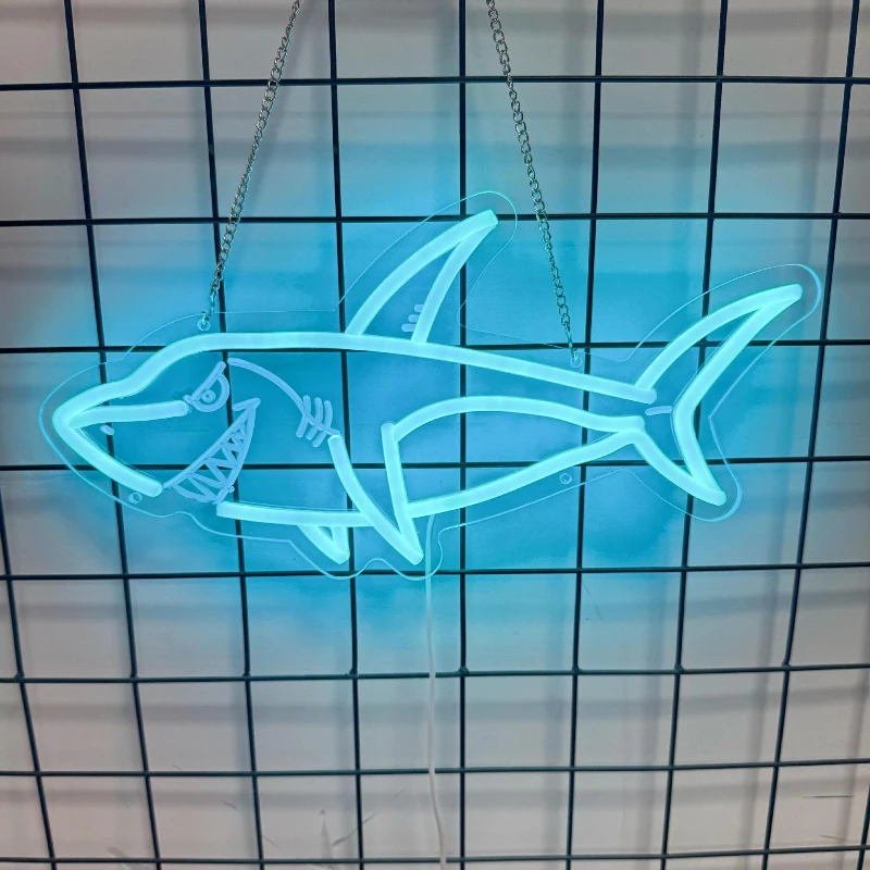 LED Creative Shark-shaped Neon Light, Acrylic Lighting, Decoration, Festival Atmosphere Light
