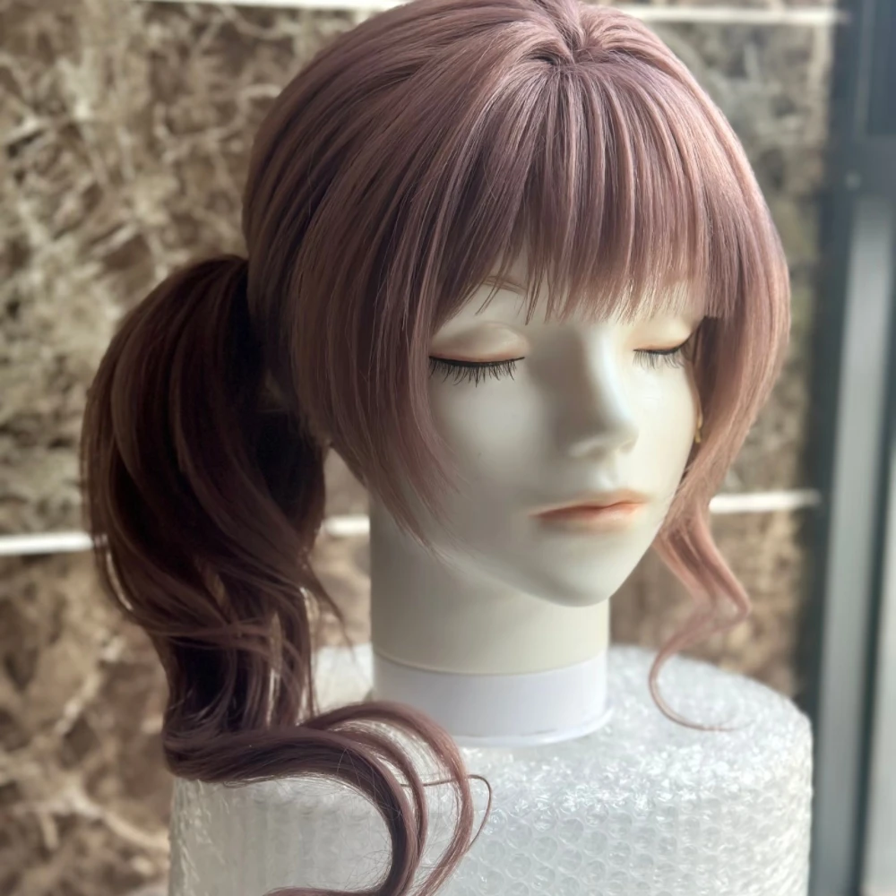 Anime Mochizuki Honami Cosplay Wig Roman Curly Single Ponytail Hair Clip Wig Heat Resistant Synthetic Fiber Rose Net Party Wig