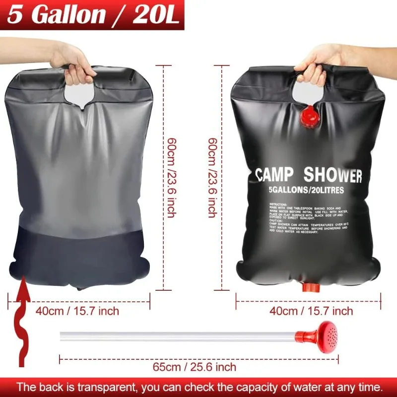 Large Capacity Portable Camping Shower Bag for Beach Swimming Wilderness Bathing Outdoor Travel Hiking Picnic Water Storage Bag