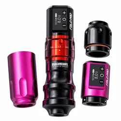 Dragonhawk Fold Pro Year of The Dragon Tattoo Machine 7 Strokes 2 Batteries Mcore-C3 Motor Quiet Operation for Lining Shading