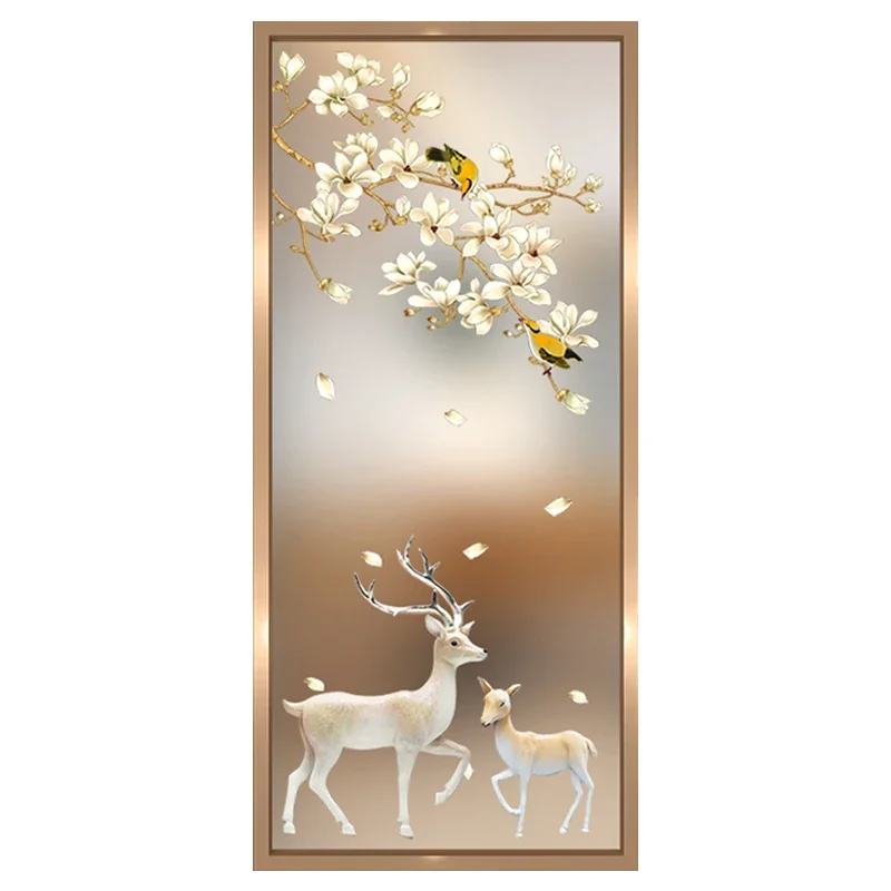 Art glass screen partition simple and modern entrance living room bedroom room entrance frosted light transmission technology