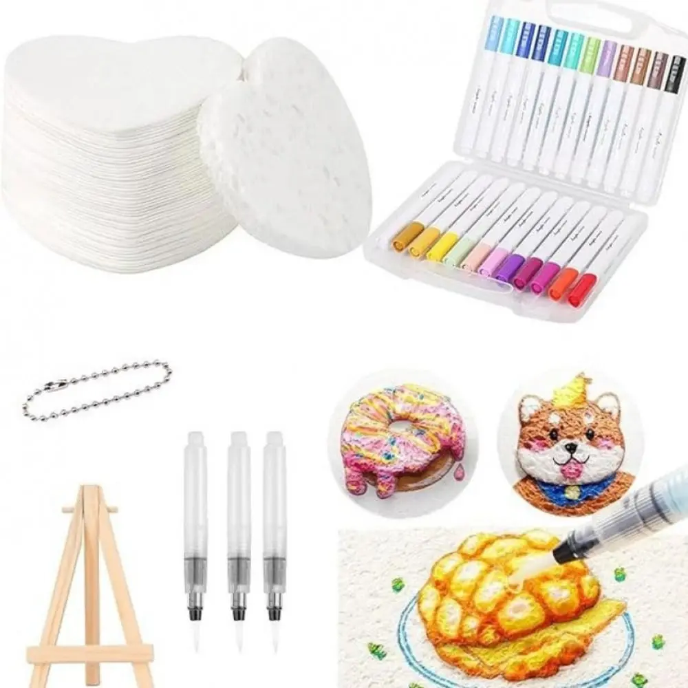 빈 그림 종이 DIY 마법 퍼프 페인트 스펀지 질감 이젤 포함 3D 드로잉 마법 캔버스 수공예 폼 질감 3D 효과