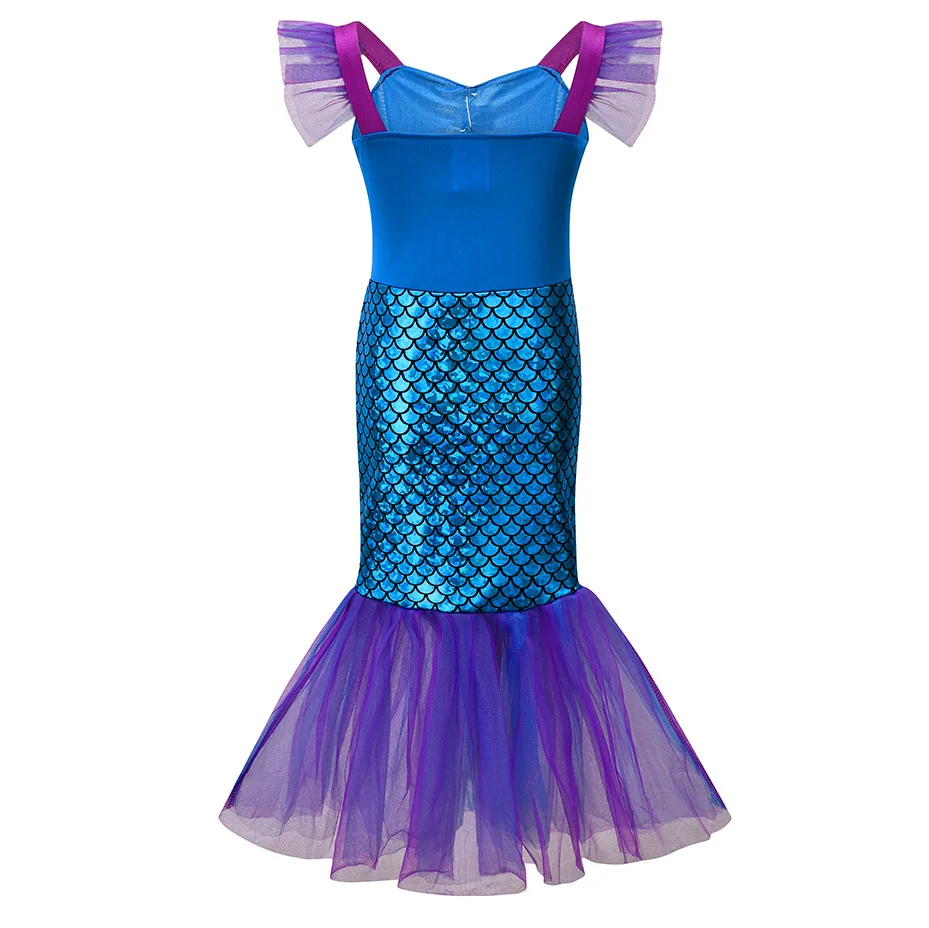 Girl Mermaid Dress Halloween Cosplay Birthday Clothing for Kid Carnival Party Gift Princess Costumes