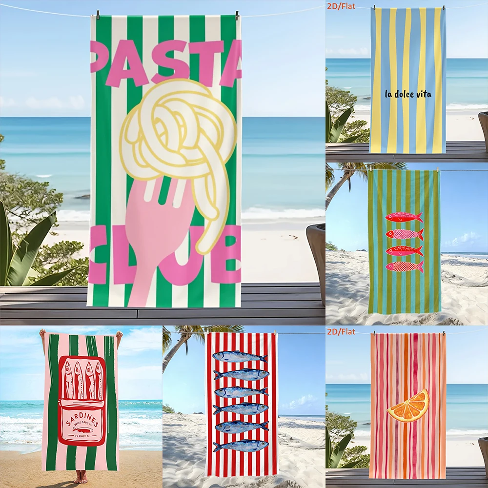 1PC Cute Print Beach Towels Suitable for yoga, swimming, camping, big bath towels, essential travel accessories