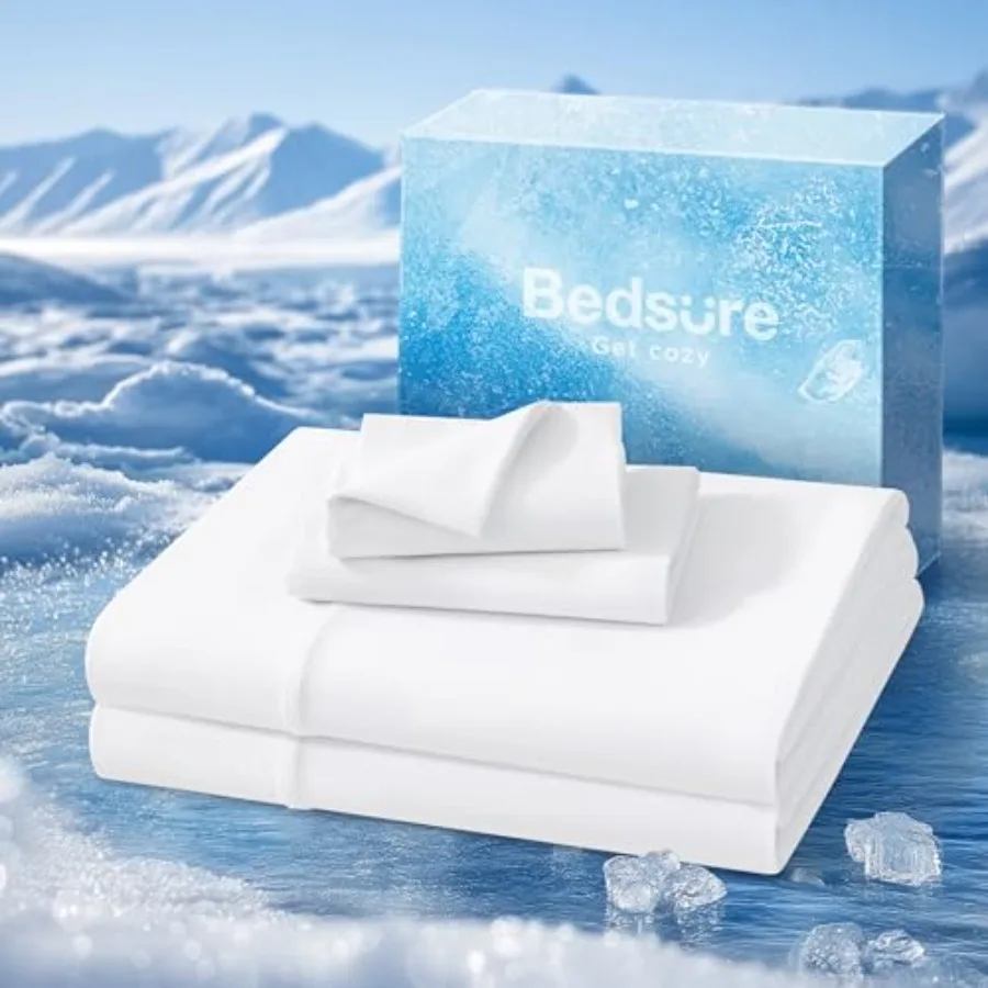 

Cooling Sheets Size, Cooling Bed Sheets for Hot Sleepers, Chill Cool Sheet, Deep Pocket Up to 18 Inch, Soft and Breathable Size