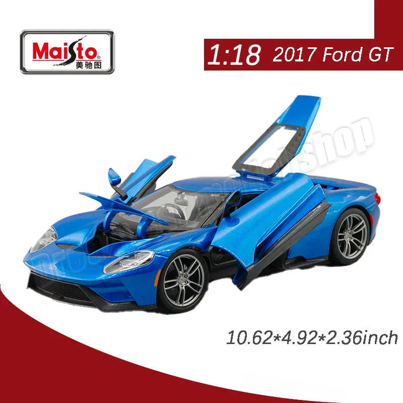 1:18 Maisto Ford GT Track Car Alloy Model Car Decoration Boy Model Toy Gift Living Room Decor Car Model Wholesale Holiday Gift