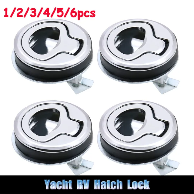 1/2/3/4/5/6szt Marine Boat Flush Pull Locker Hatch Latch Stainless Steel Boating Hatch Slam Lock for RV Caravan Yacht Camper Door
