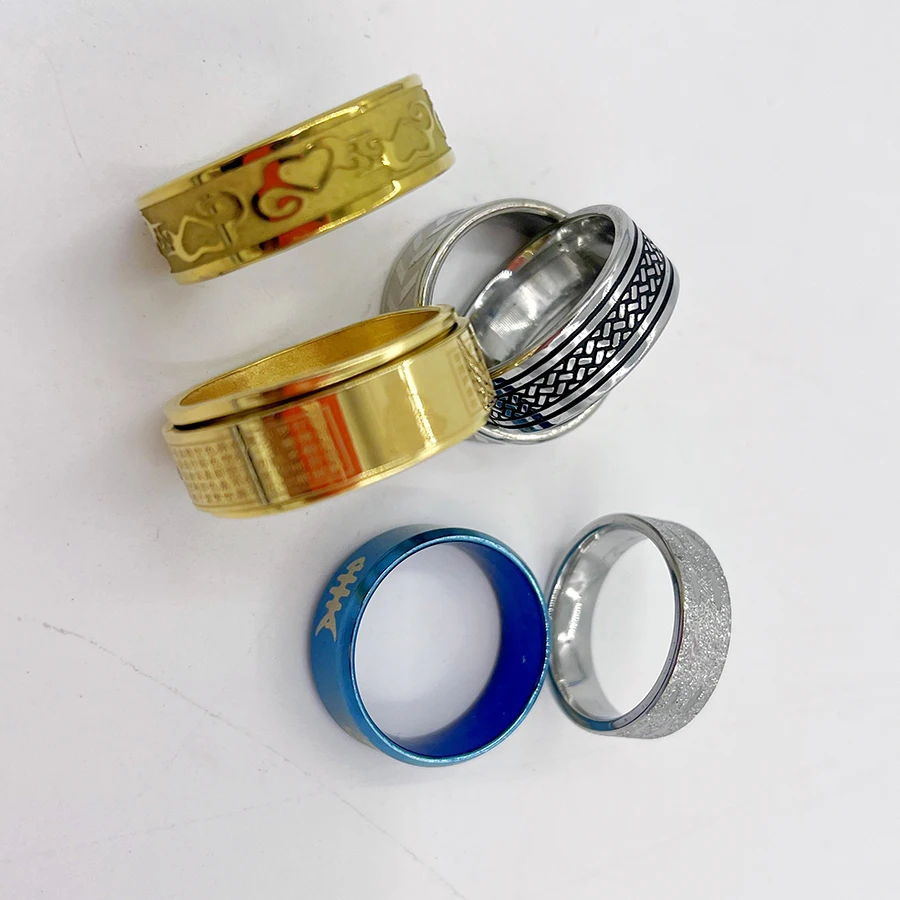 20Pcs/Lot Punk Stainless Steel Rings For Men Fashion Hip Hop Mixed Styles Ring Party Daily Wear Of Finger Accessories Jewelry image 4