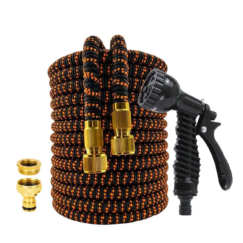 Garden Flexible Hose Expandable Magic Watering Pipe 25FT-100FT High-Pressure Water Gun Nozzle Used For Car Washing Irrigation