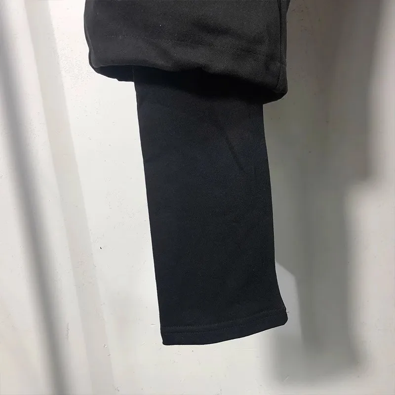 الأصلي الخريف والشتاء الاتجاه الداكن الرجال بسيطة فضفاضة وهمية قطعتين ملابس العمل طماق Harajuku الاتجاه العلامة التجارية عادية سراويلي حريمي #5