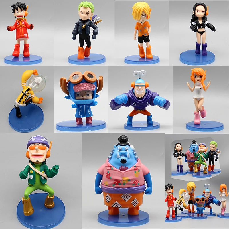 

10pcs Egghead Nico Figure One Piece Dolls Chopper Luffy Sanji Nami Usopp FRANKY Zoro Jinbe Action Figures Model PVC Toys Gift