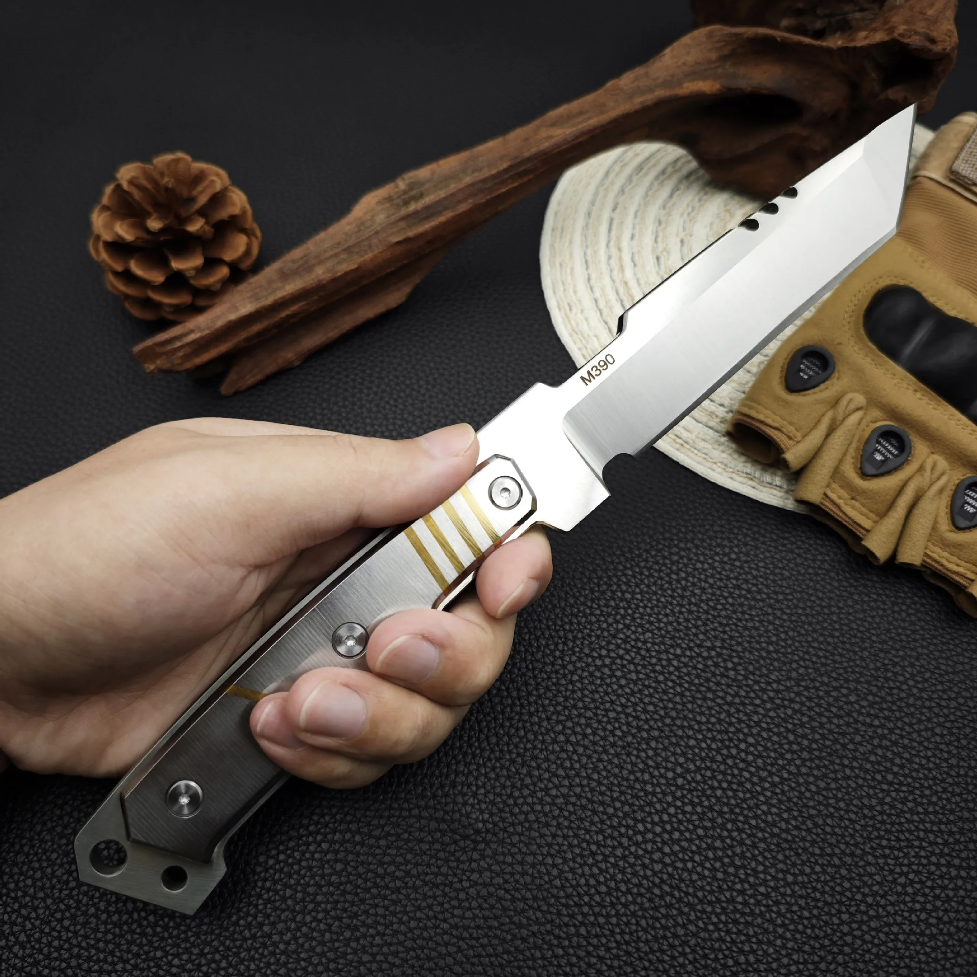 Full Tang Small Pocket Knife,High Hardness Sharp Portable Cutter for Outdoor Camping Hiking Daily Household Use