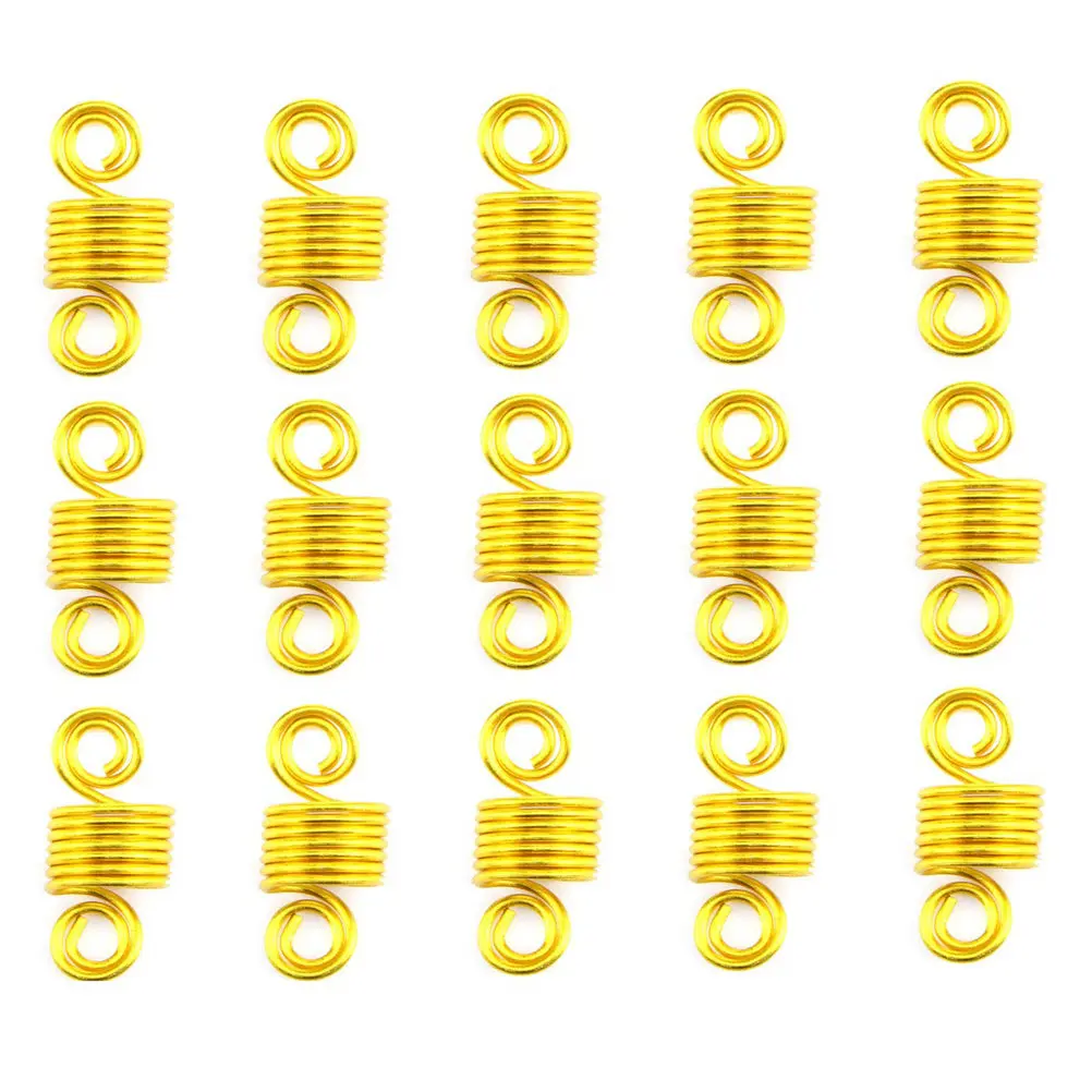 

120Pcs Alloy Hair Braid Rings Anti-Rust Hair Cuffs for Braiding Hairstyle Decoration Lightweight Filigree Tube Jewelry